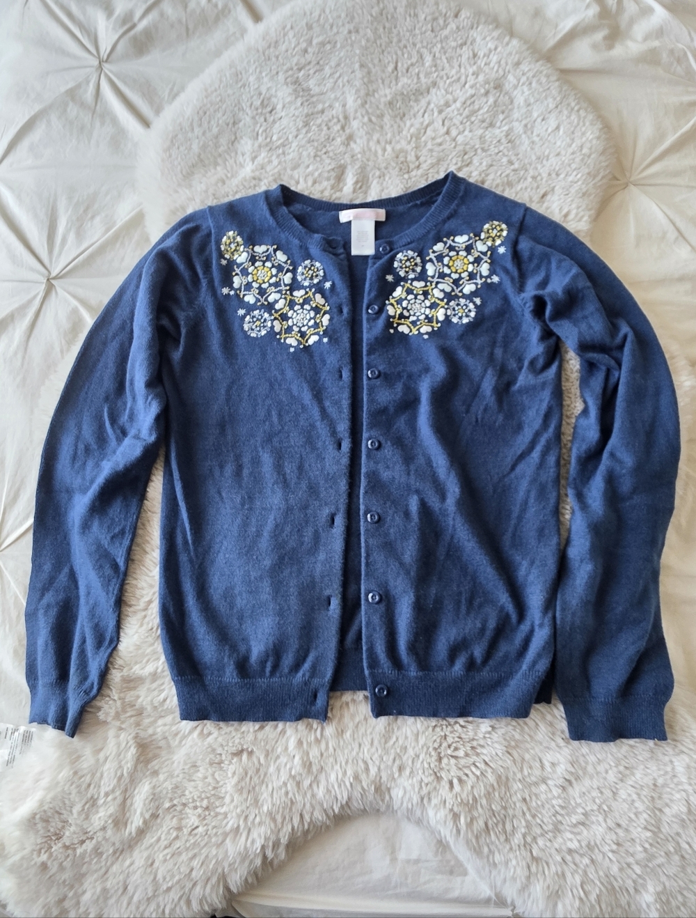Janie and Jack blue embroidered cardigan